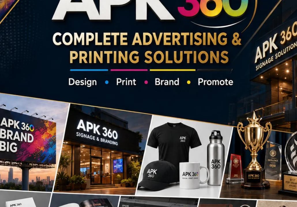 APK360 advertising, printing, signage and promotional product showcase